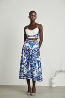 Wivina graphic-printed top & skirt matching set