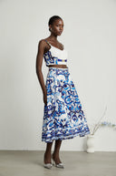 Wivina graphic-printed top & skirt matching set