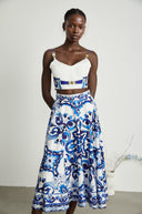 Wivina graphic-printed top & skirt matching set