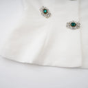 Violante White Crystal Embellished Peplum Jacket
