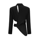 Solange Black Asymmetrical Cut-Out Jacket