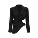 Solange Black Asymmetrical Cut-Out Jacket