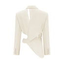 Solange Neutral Asymmetrical Cut-Out Jacket