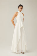 Bérénice halterneck layered long dress