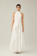 Bérénice halterneck layered long dress