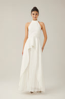 Bérénice halterneck layered long dress