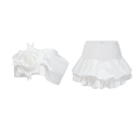 Louisa white floral pleated top & skirt matching set