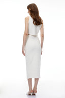 Ismérie White Textured Knit Top & Skirt Set