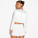 Ninette White Fringe Crop Top