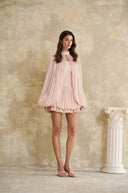 Suzanne Pink Glossy Cape & Dress Set