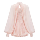 Suzanne Pink Glossy Cape & Dress Set