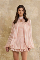 Suzanne Pink Glossy Cape & Dress Set