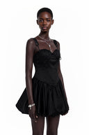 Claude Black Sleeveless Puffball Mini Dress