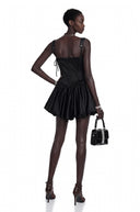 Claude Black Sleeveless Puffball Mini Dress