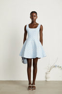 Juliette patterned-jacquard sleeveless mini dress