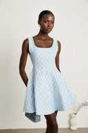 Juliette patterned-jacquard sleeveless mini dress