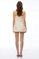 Althea Neutral Lace Mini Dress with 3D Florals
