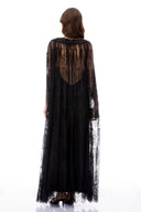 Sappho Black Semi-Sheer Lace Maxi Dress