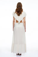 Roxelana Neutral Sheer Crop Top & Skirt Set