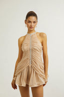 Tullia embellished ruched mini dress