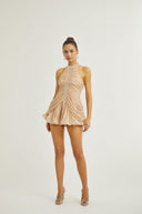 Tullia embellished ruched mini dress