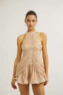 Tullia embellished ruched mini dress