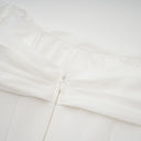 Nora White Ribbon-design Ruched Mini Dress