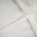 Nora White Ribbon-design Ruched Mini Dress