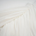 Nora White Ribbon-design Ruched Mini Dress