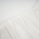 Nora White Ribbon-design Ruched Mini Dress