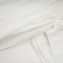 Nora White Ribbon-design Ruched Mini Dress