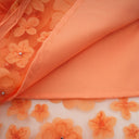 Ottilie Orange Faux-Flower Mini Dress