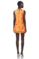 Ottilie Orange Faux-Flower Mini Dress