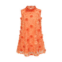 Ottilie Orange Faux-Flower Mini Dress