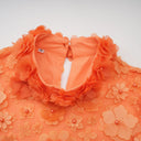 Ottilie Orange Faux-Flower Mini Dress
