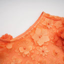 Ottilie Orange Faux-Flower Mini Dress