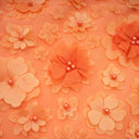 Ottilie Orange Faux-Flower Mini Dress