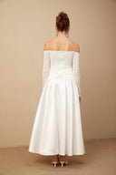 Melisende off-shoulder panelled maxi dress in White