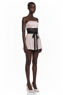 Lysandra Purple Off Shoulder Mini Dress with Lace Panels