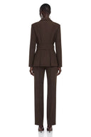 Boudicca Dark Brown Belted Wrap Blazer