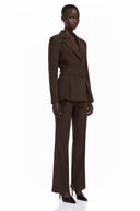 Boudicca Dark Brown Belted Wrap Blazer