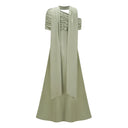 Tanaquil Green One Shoulder Satin Maxi Dress