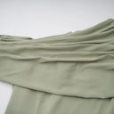 Tanaquil Green One Shoulder Satin Maxi Dress