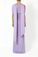 Tanaquil Lilac One Shoulder Satin Maxi Dress