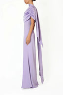 Tanaquil Lilac One Shoulder Satin Maxi Dress