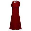 Tanaquil Red One Shoulder Satin Maxi Dress