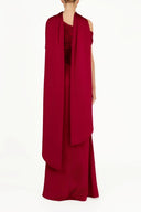 Tanaquil Red One Shoulder Satin Maxi Dress