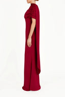 Tanaquil Red One Shoulder Satin Maxi Dress