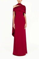 Tanaquil Red One Shoulder Satin Maxi Dress