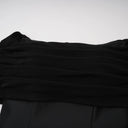 Marie Black Off Shoulder Polished Midi Dress